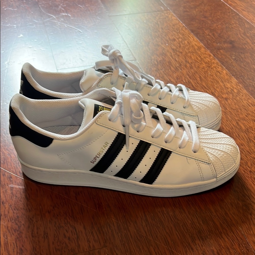 Adidas Superstar White and Black Sneakers